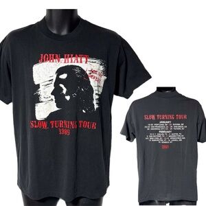 Vintage 1989 John Hiatt And The Goners Slow Turning Tour Tee Shirt L